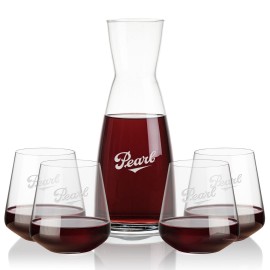 Winchester Carafe & 4 Cannes Stemless with Logo  Winchester Carafe & 4 Cannes Stemless with Logo