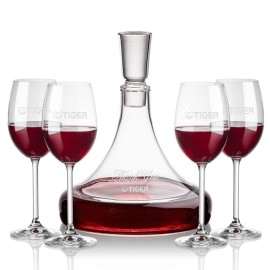 Ashby Decanter & 4 Naples Wine with Logo