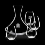 Custom Engraved Senderwood Carafe & 4 Brunswick Wine