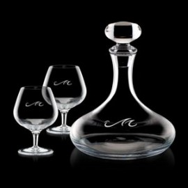 Custom Stratford Decanter & 2 Woodbridge Cognac