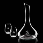 Celina Carafe & 2 Stemless Wine with Logo