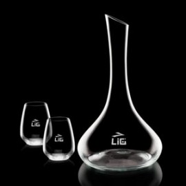 Celina Carafe & 2 Stemless Wine with Logo