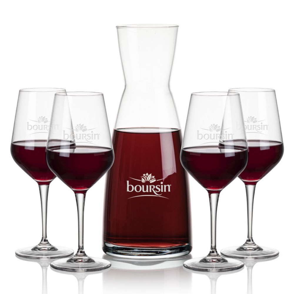 Winchester Carafe & 4 Germain Wine with Logo
