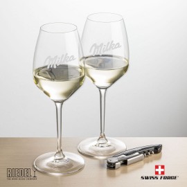 Promotional Swiss Force Opener & 2 RIEDEL Extreme Wine - Black