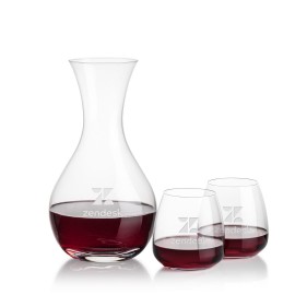 Adelita Carafe & Hogarth Stemless Wine with Logo