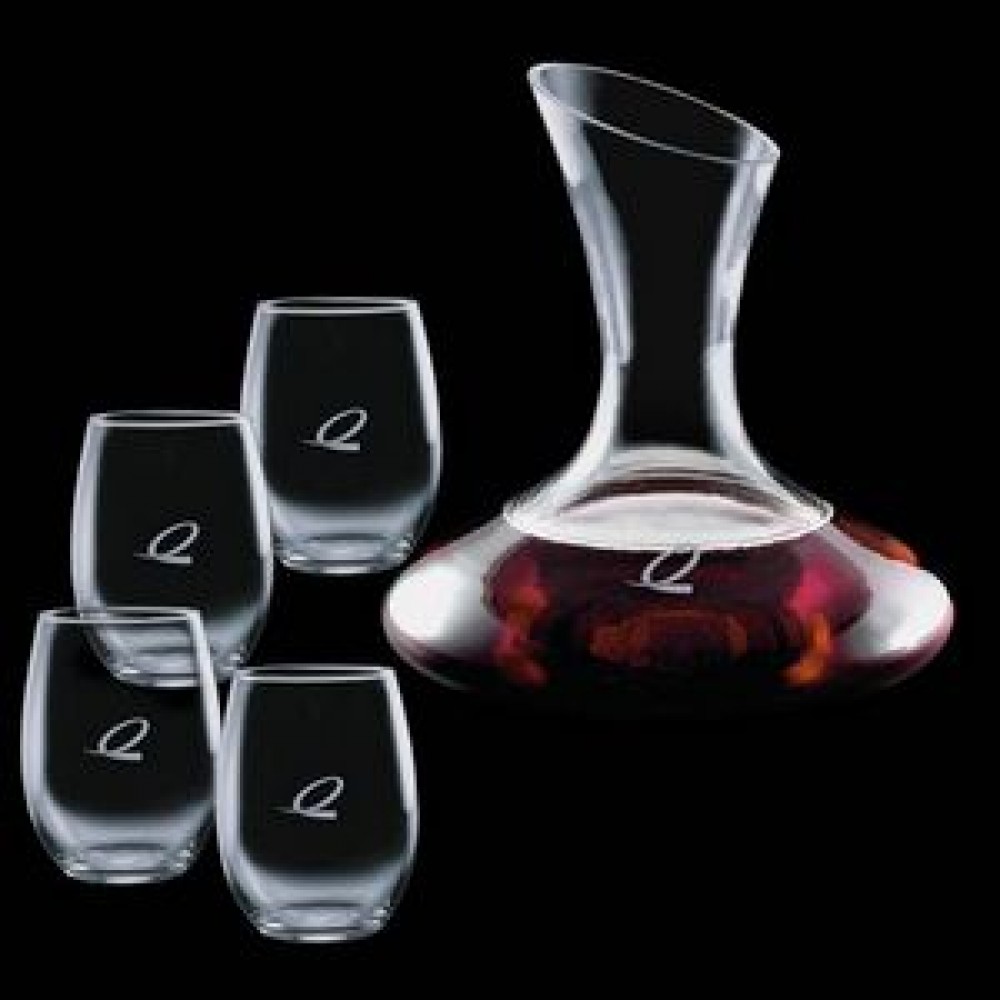 Logo Branded Edenvale Carafe & 4 Stanford Wine Logo Branded Edenvale Carafe & 4 Stanford Wine