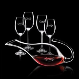 Reyna Carafe & 4 Wine with Logo  Reyna Carafe & 4 Wine with Logo