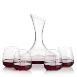 Logo Branded Madagascar Carafe & 4 Hogarth Stemless Wine  Logo Branded Madagascar Carafe & 4 Hogarth Stemless Wine