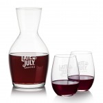 Westwood Carafe & 2 Laurent Stemless with Logo