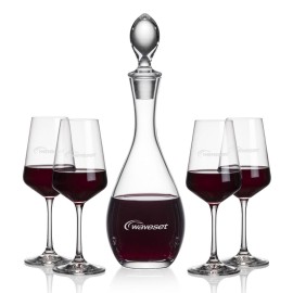 Malvern Decanter & 4 Cannes Wine with Logo