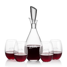 Juliette Decanter & 4 Carlita Stemless Wine with Logo