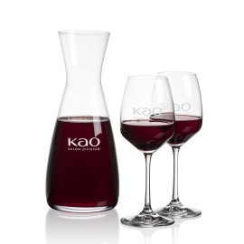 Portofino Carafe & Oldham Wine with Logo