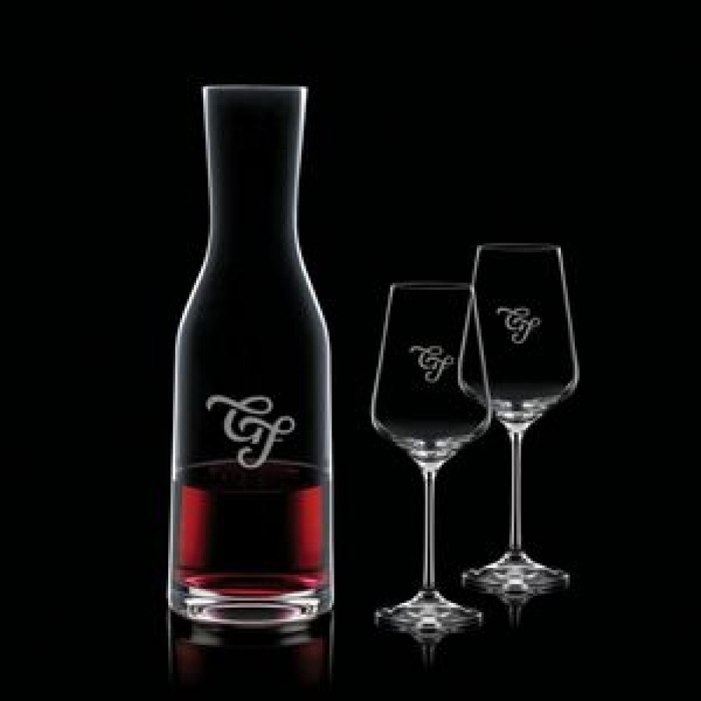 Caldmore Carafe & 2 Breckland Wine with Logo
