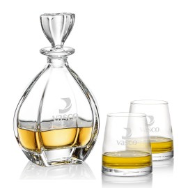 Logo Branded Telford Decanter & 2 On-the-Rocks  Logo Branded Telford Decanter & 2 On-the-Rocks