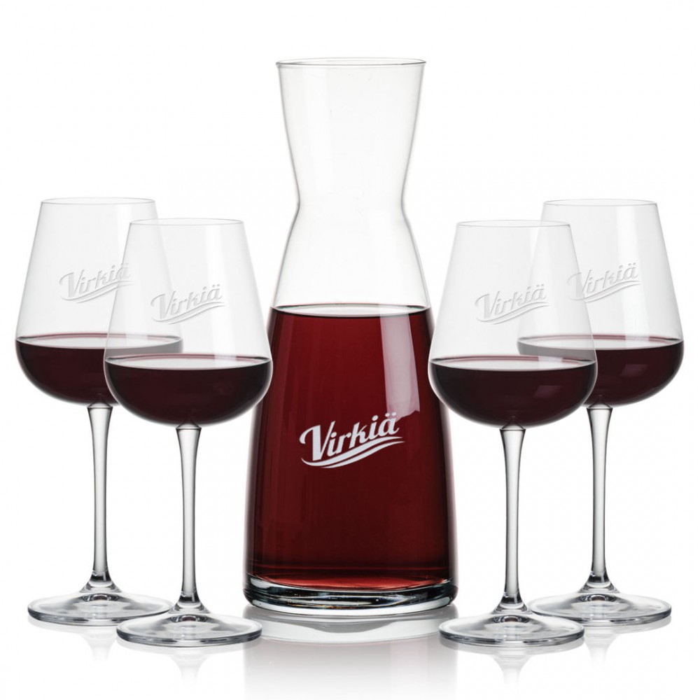 Winchester Carafe & 4 Breckland Wine with Logo