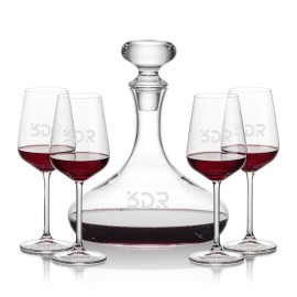 Stratford Decanter & 4 Elderwood Wine with Logo