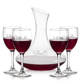 Hampton Carafe & 4 Carberry Wine with Logo