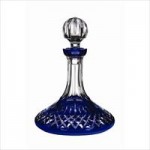 Waterford Crystal Lismore Cobalt Ship's Decanter Logo Branded