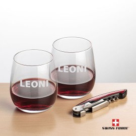 Personalized Swiss Force Opener & 2 Crestview Wine - Red