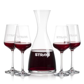 Barham Carafe & 4 Breckland Wine with Logo