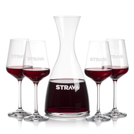 Logo Branded Barham Carafe & 4 Breckland Wine