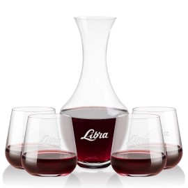 Personalized Oldham Carafe & 4 Howden Stemless