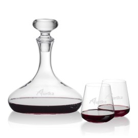 Stratford Decanter & Breckland Stemless Wine with Logo