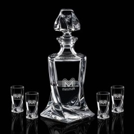 Oasis Shot Decanter & 4 Shots with Logo
