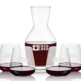 Custom Westwood Carafe & 4 Crestview Stemless