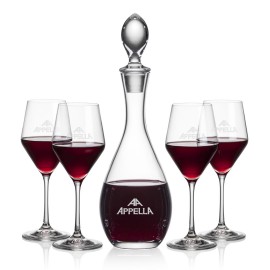 Logo Branded Malvern Decanter & 4 Bengston Wine