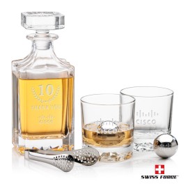 Cassidy Decanter Set & Ice Balls with Logo