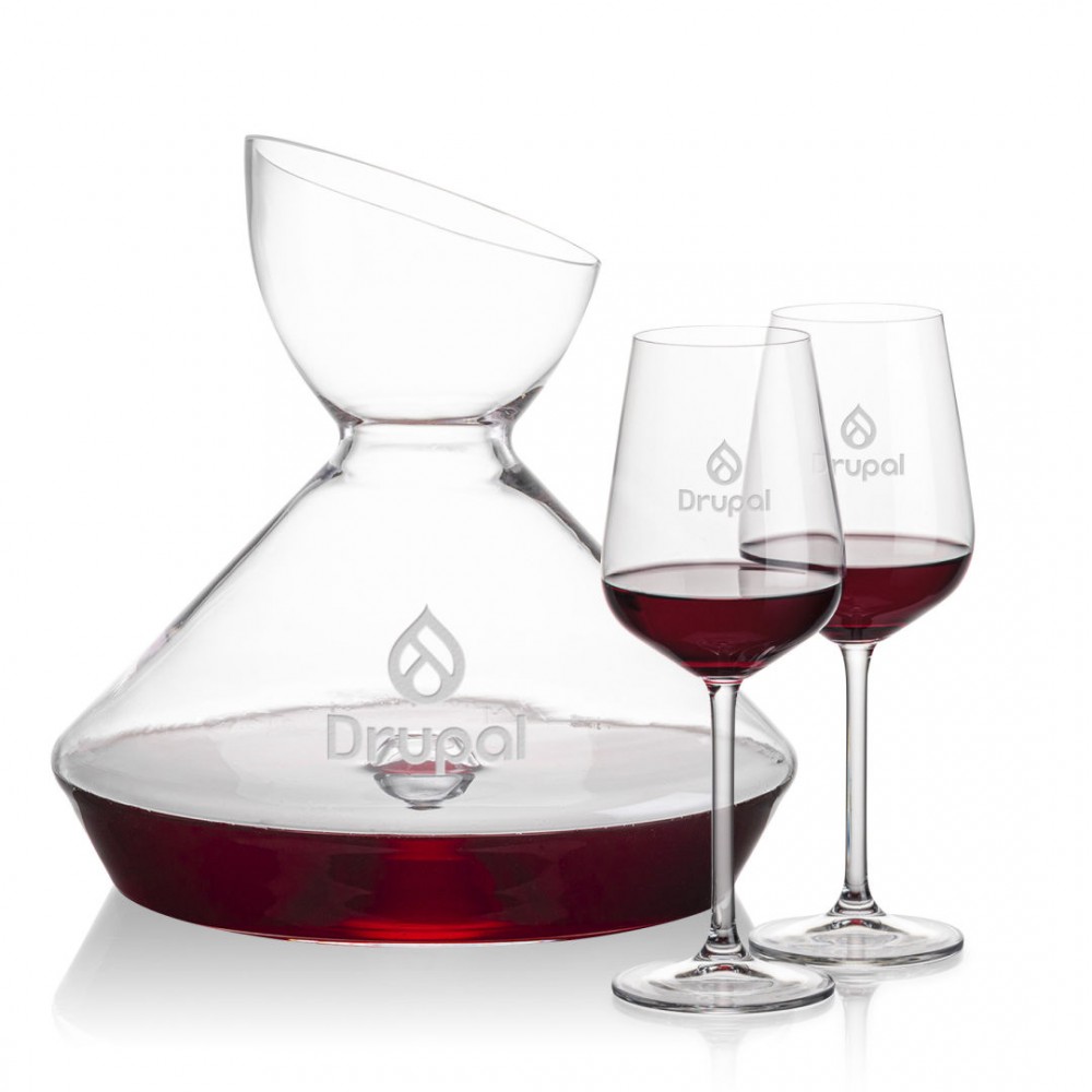 Logo Branded Woodbury Carafe & Elderwood Wine Logo Branded Woodbury Carafe & Elderwood Wine