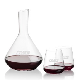 Personalized Terrassa Carafe & Breckland Stemless Wine