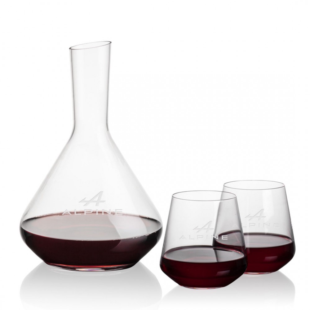 Customized Terrassa Carafe & Cannes Stemless Wine Customized Terrassa Carafe & Cannes Stemless Wine
