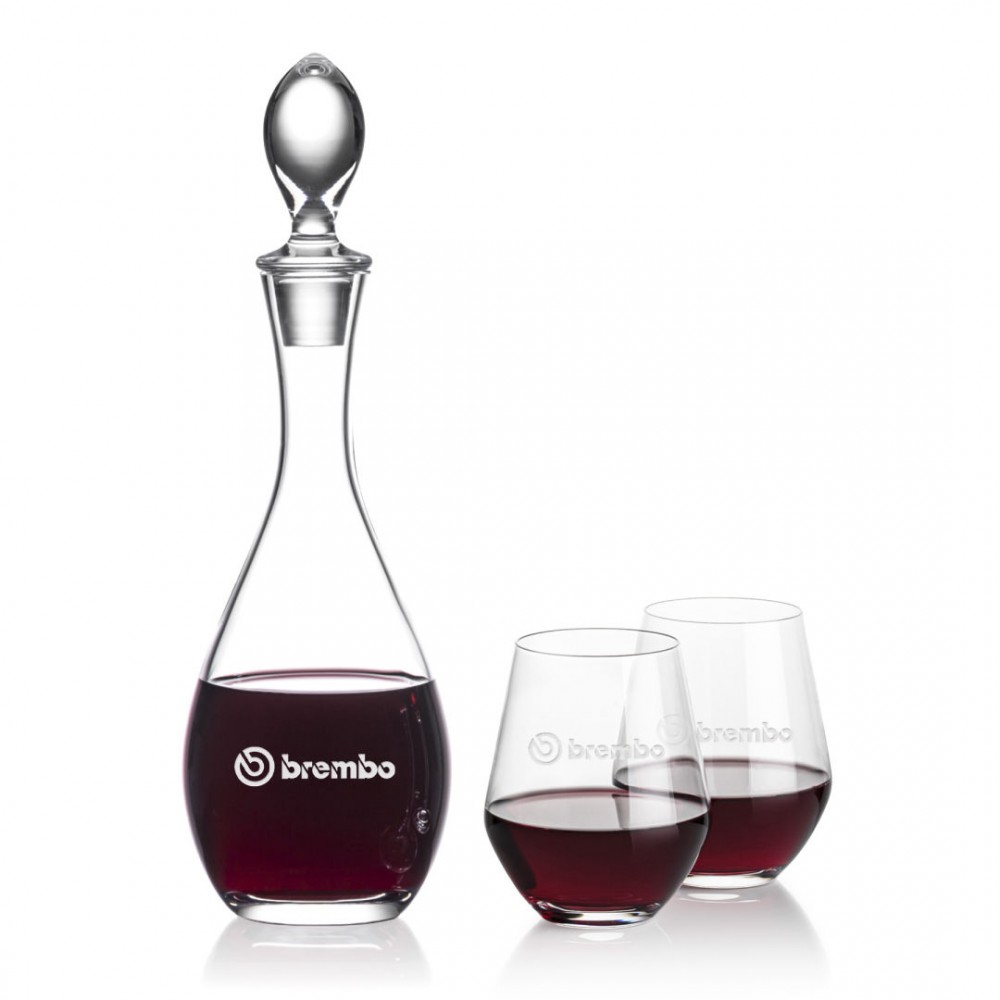 Custom Malvern Decanter & Reina Stemless Wine Custom Malvern Decanter & Reina Stemless Wine
