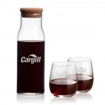 Aviston Carafe & Crestview Stemless Wine with Logo