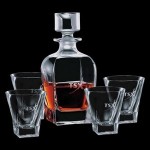 Chesswood Decanter & 4 On-the-Rocks Logo Branded