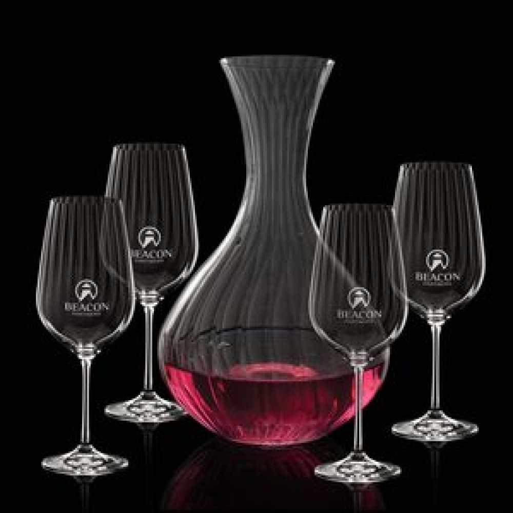 Amerling Carafe & 4 Wine with Logo