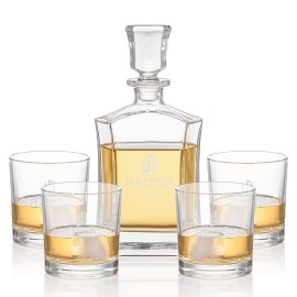 Logo Branded Avalon Decanter & 4 On-the-Rocks