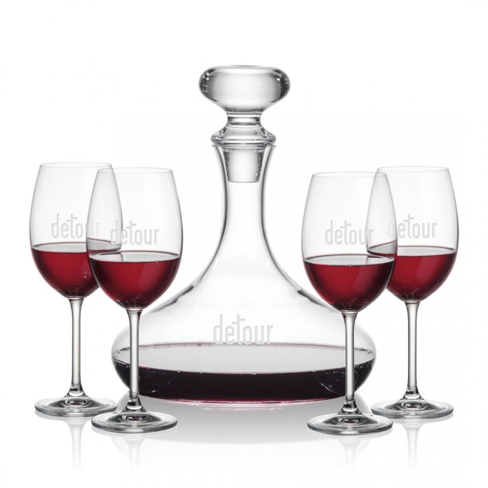 Stratford Decanter & 4 Coleford Wine with Logo