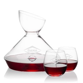 Customized Woodbury Carafe & 2 Redmond Stemless Wine  Customized Woodbury Carafe & 2 Redmond Stemless Wine