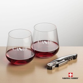 Customized Swiss Force Opener & 2 Howden Wine - Silver