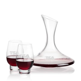 Personalized Madagascar Carafe & 2 Glenarden Stemless Wine  Personalized Madagascar Carafe & 2 Glenarden Stemless Wine
