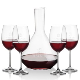 Terrassa Carafe & 4 Coleford Wine with Logo