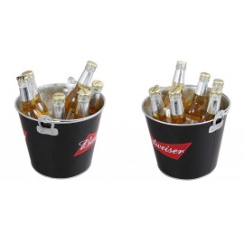 5 Qt Galvanized Ice Bucket W/Bottle Opener with Logo  5 Qt Galvanized Ice Bucket W/Bottle Opener with Logo