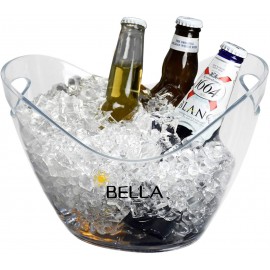 Logo Branded Ice Bucket Clear Plastic 3.5 Liter