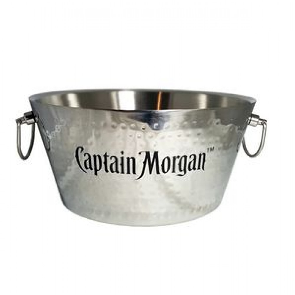 Custom Engraved Anchored Double Walled Hammered Steel Beverage Tub Custom Engraved Anchored Double Walled Hammered Steel Beverage Tub