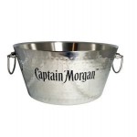 Custom Engraved Anchored Double Walled Hammered Steel Beverage Tub