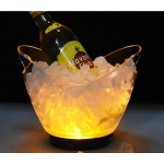 Logo Branded 2L Glowing LED Ice Bucket Champagne Wine Drinks Beer Ice Cooler for Restaurant Bars Nightclubs KTV