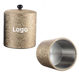 Stainless Steel Ice Bucket with Lid and PU Epidermis with Logo  Stainless Steel Ice Bucket with Lid and PU Epidermis with Logo